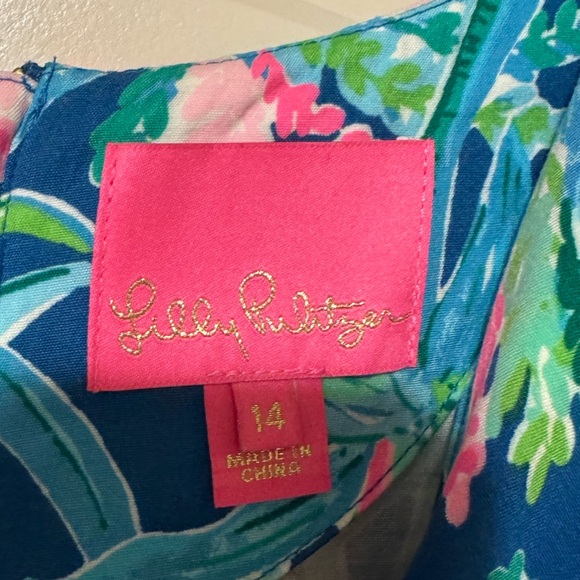 Ladies Lilly Pulitzer Tropical Print Dress 👗 Size 14 - Picture 7 of 13